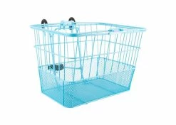 Best Pirce ⌛ Sunlite Lift-Off Wire Basket With Mesh Bottom 👍 -Cheap Mini Bike Store baby blue