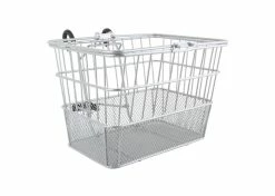 Best Pirce ⌛ Sunlite Lift-Off Wire Basket With Mesh Bottom 👍 -Cheap Mini Bike Store silver 1